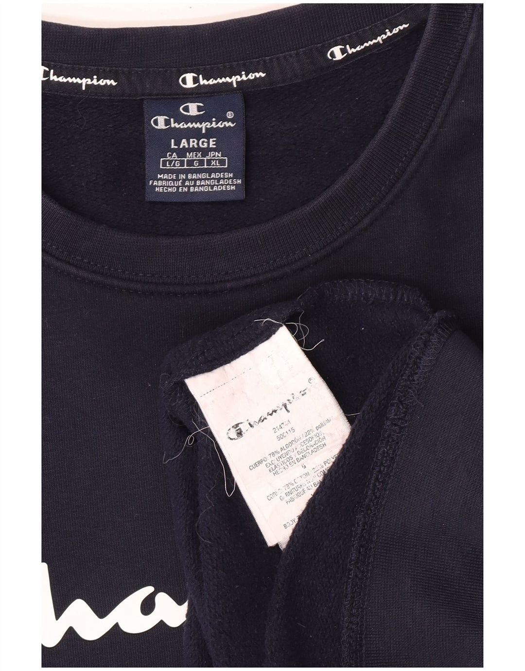 Champion moletom masculino jumper grande algodão azul marinho
