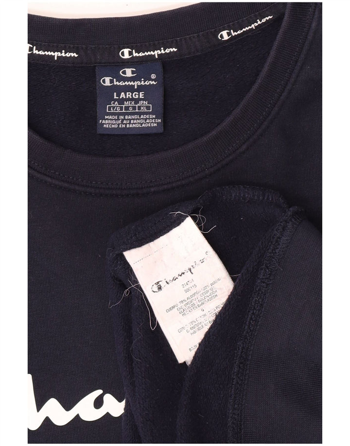 Champion moletom masculino jumper grande algodão azul marinho