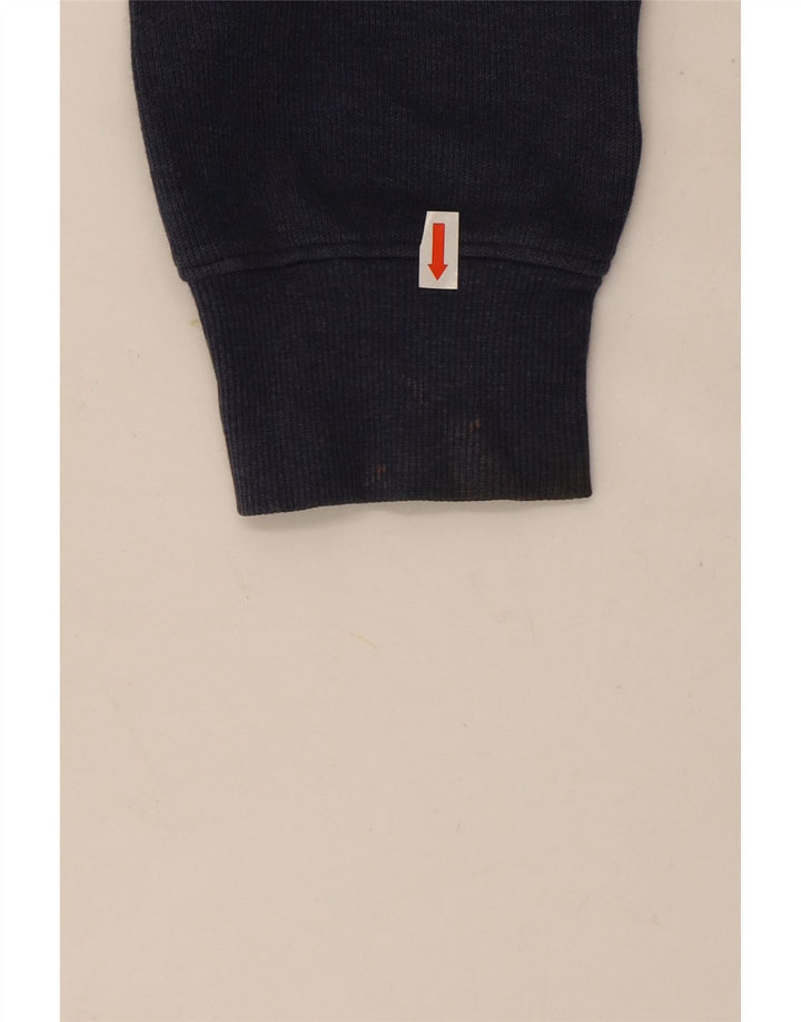 Suéter masculino Gant com zíper e gola alta de algodão azul marinho médio