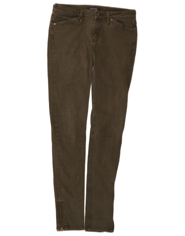 Jeans skinny feminino Tommy Hilfiger US 8 médio W28 L30 algodão cáqui