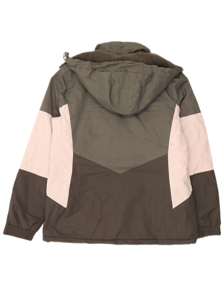 Jaqueta corta-vento feminina Mountain Warehouse UK 14 grande cáqui colorblock