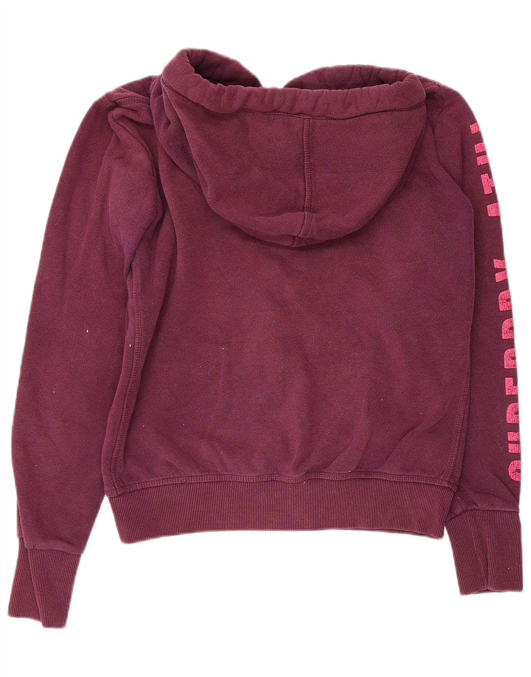 Suéter feminino Superdry com capuz e zíper gráfico Reino Unido 14 algodão marrom médio