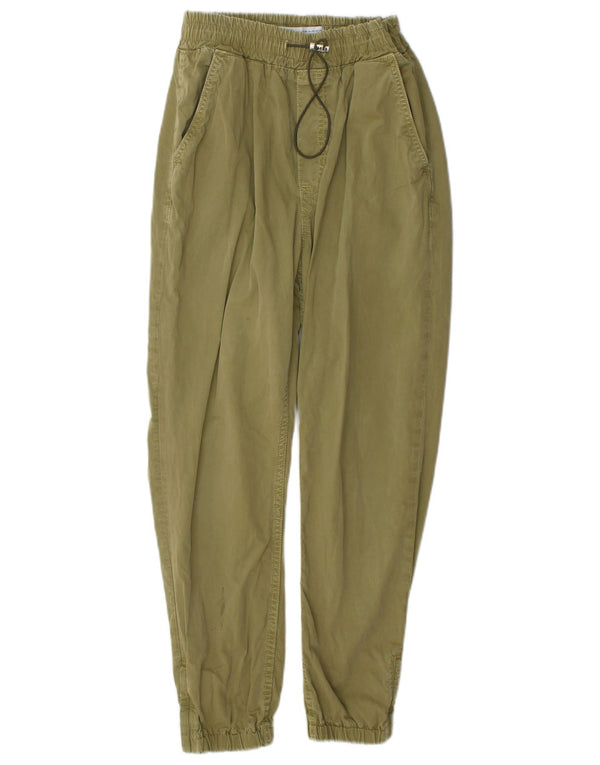 Calça jogger feminina Zara XS W24 L26 algodão cáqui
