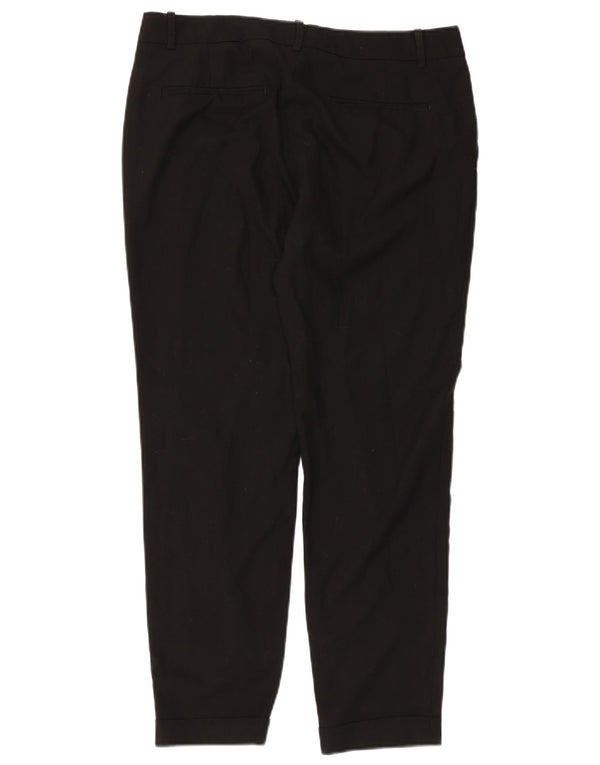 Zara Calça feminina cônica cortada UE 38 pequena W28 L25 preta
