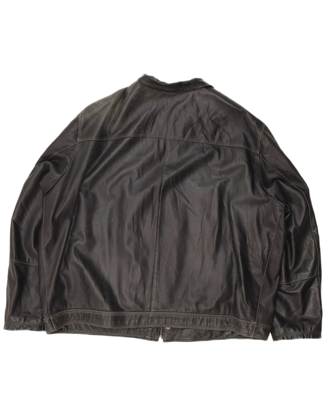 Jaqueta de couro masculina vintage UK 44 2XL preta