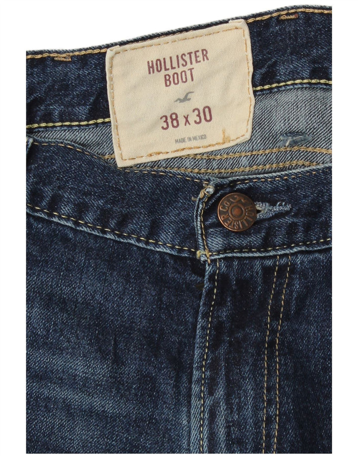 Hollister Mens Bootcut Jeans W38 L30 Azul Marinho Algodão