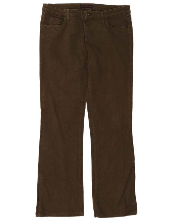 Jeans femininos Trussardi Bootcut W31 L31 algodão cáqui