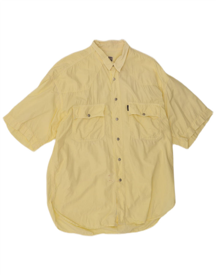 Camisa masculina Cassuci manga curta XL algodão amarelo