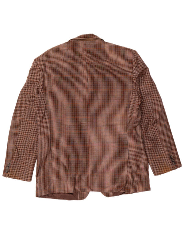 Jaqueta Blazer Curta Masculina Marks & Spencer UK 40 Médio Marrom Houndstooth