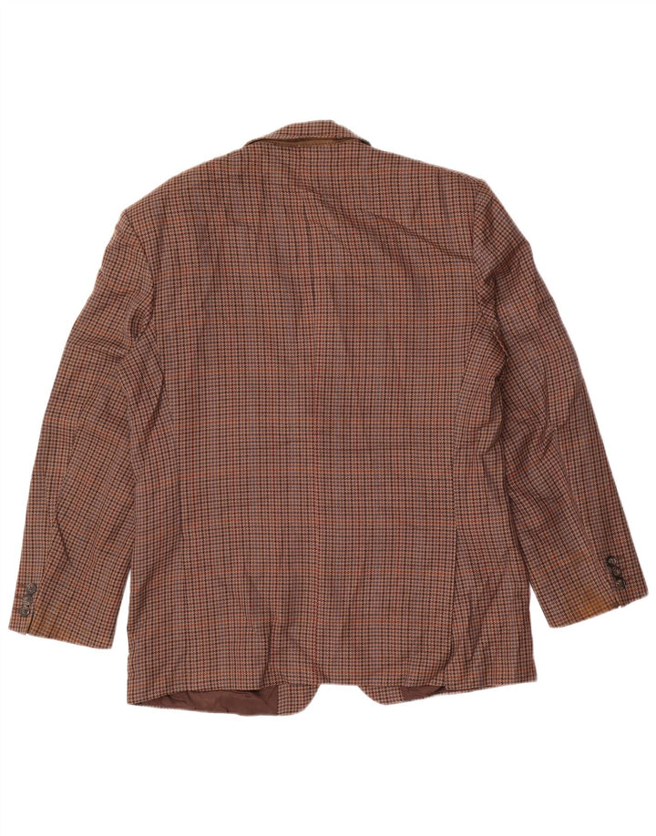 Jaqueta Blazer Curta Masculina Marks & Spencer UK 40 Médio Marrom Houndstooth