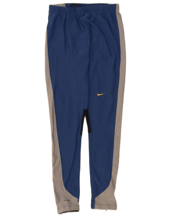 Calça de treino feminina Nike UK 14 grande azul colorblock poliéster