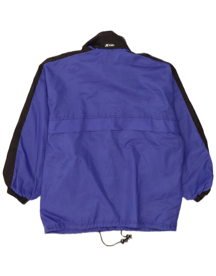 Jaqueta de chuva masculina K-Way Loose Fit UK 38 Poliamida Colourblock Azul Médio