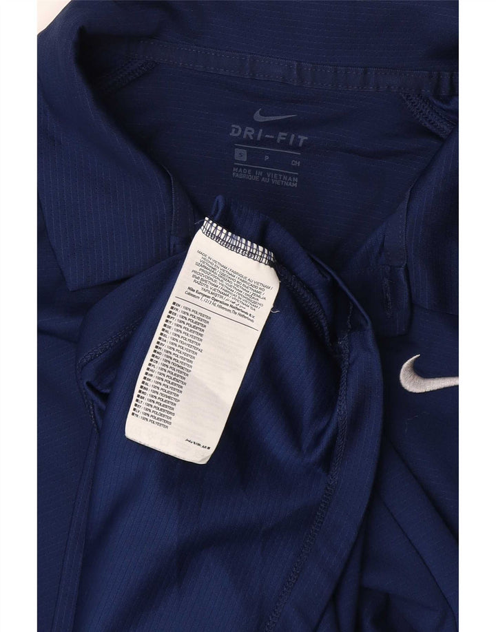 Camisa polo masculina Nike Dri Fit pequena azul marinho poliéster