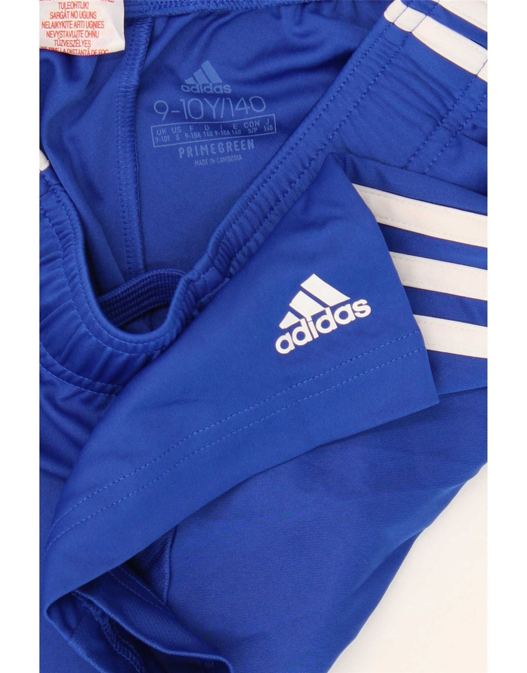 Shorts esportivos Adidas Aeroready para meninos 9-10 anos azul poliéster