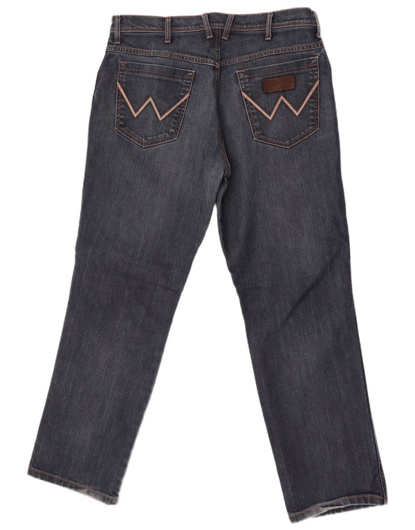 Wrangler Masculino Texas Stretch Straight Jeans W35 L30 Azul Marinho Algodão