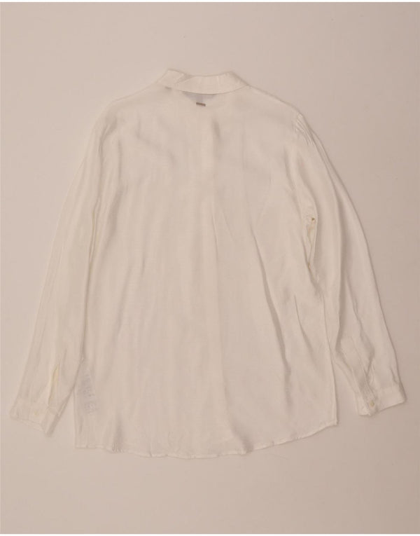 Camisa feminina ARMANI EXCHANGE UK 16 grande viscose listrada branca