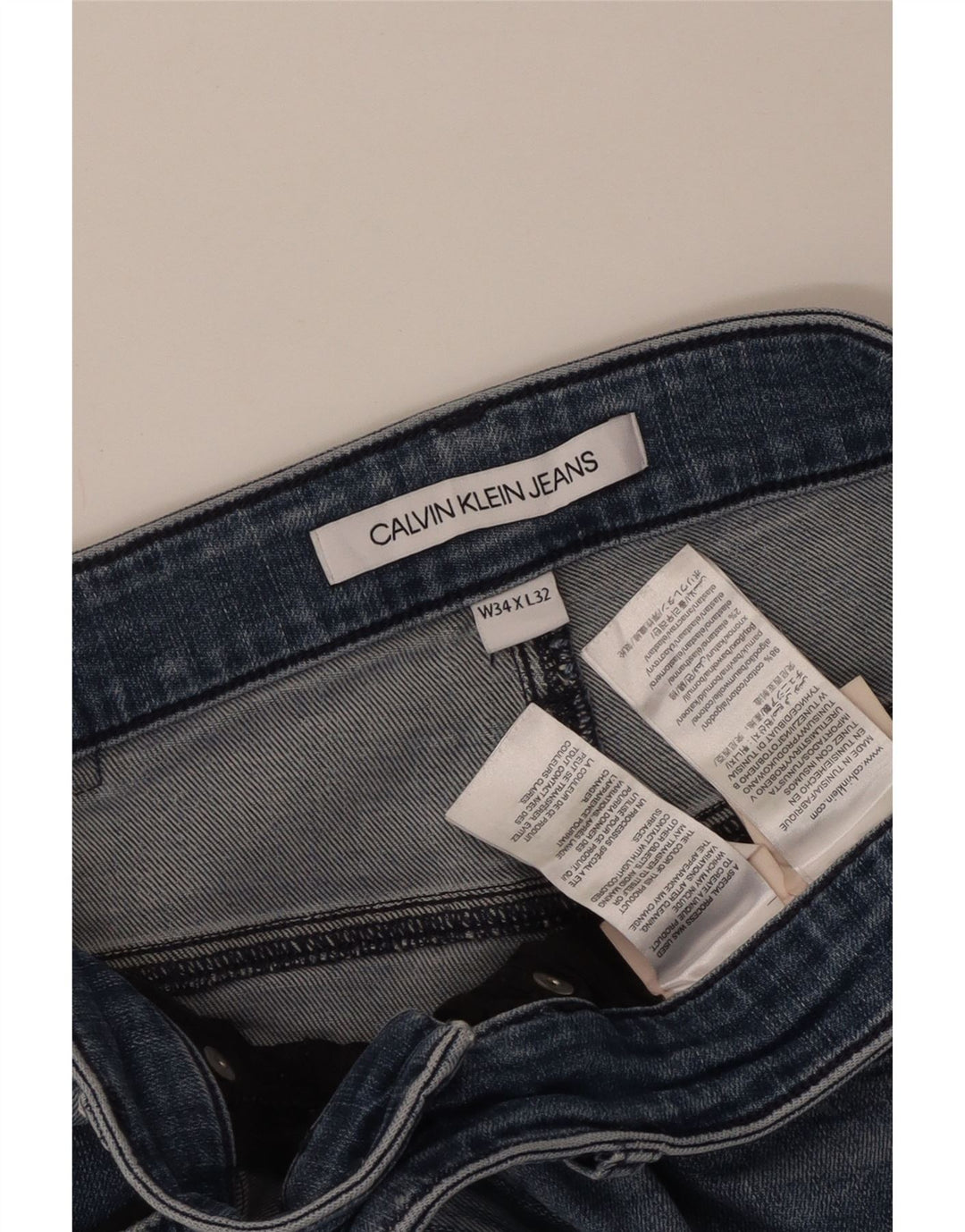 Calça Jeans Skinny Masculina Calvin Klein W34 L27 Azul Algodão