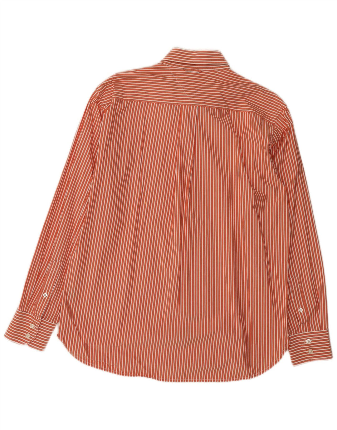 Camisa masculina Tommy Hilfiger de algodão listrado laranja médio