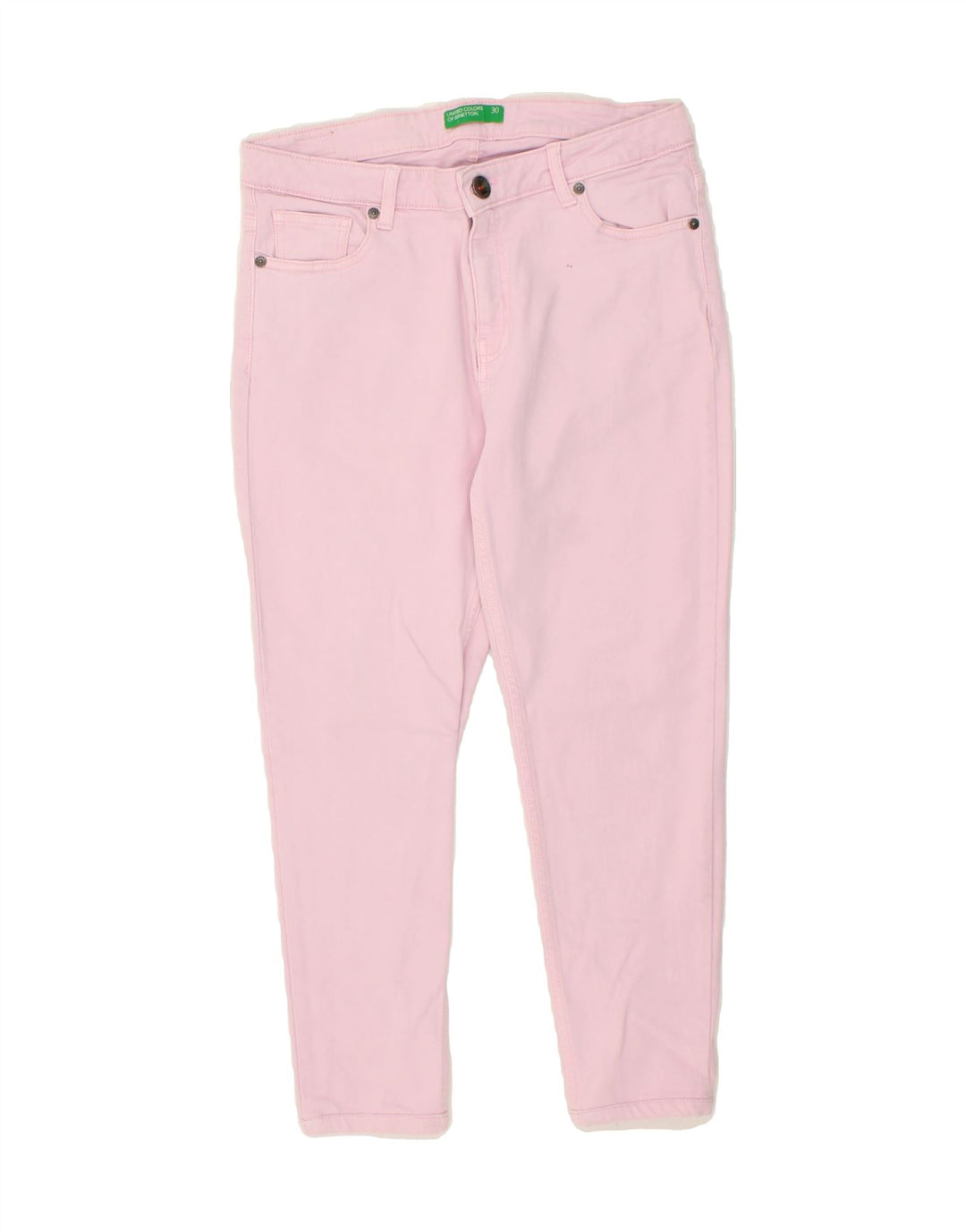BENETTON Womens Capri Jeans W30 L22 Pink Cotton Vintage Benetton and Second-Hand Benetton from Messina Hembry 