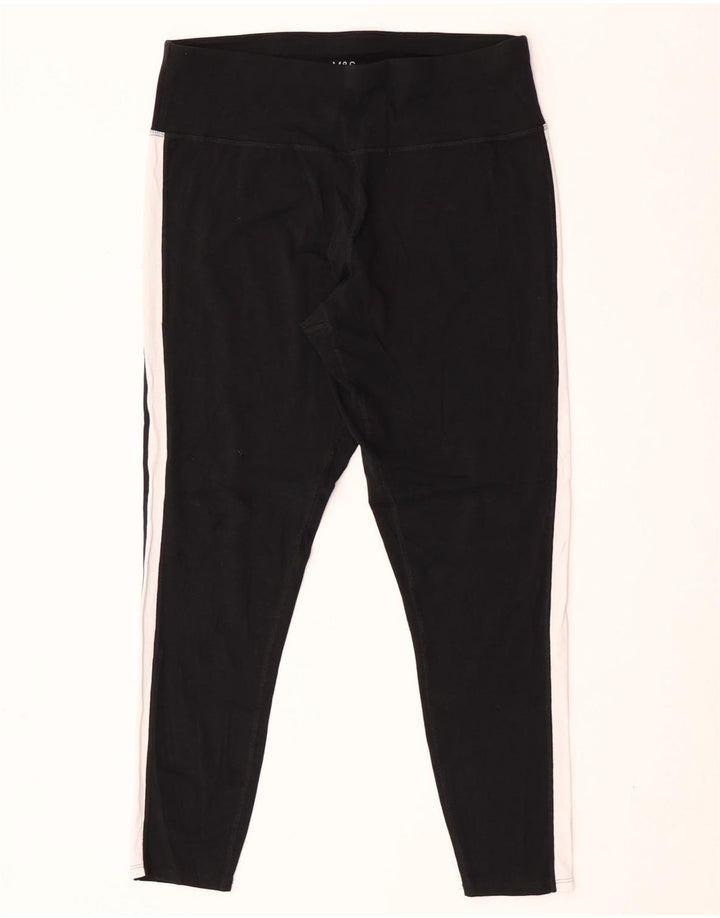 Leggings femininos Marks & Spencer Reino Unido 16 grande algodão colorido preto