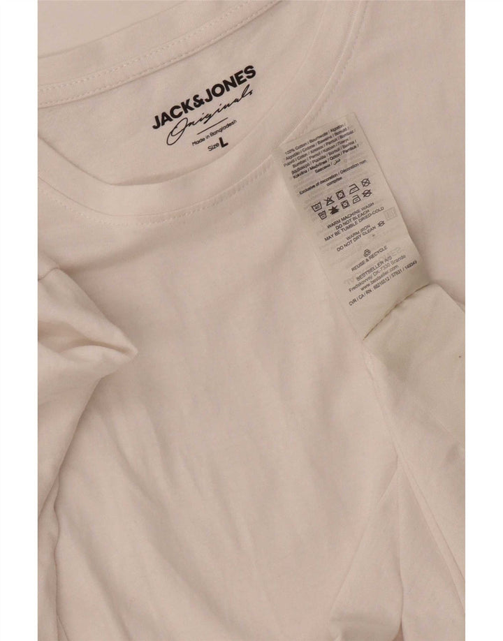 Camiseta masculina Jack & Jones grande algodão branco