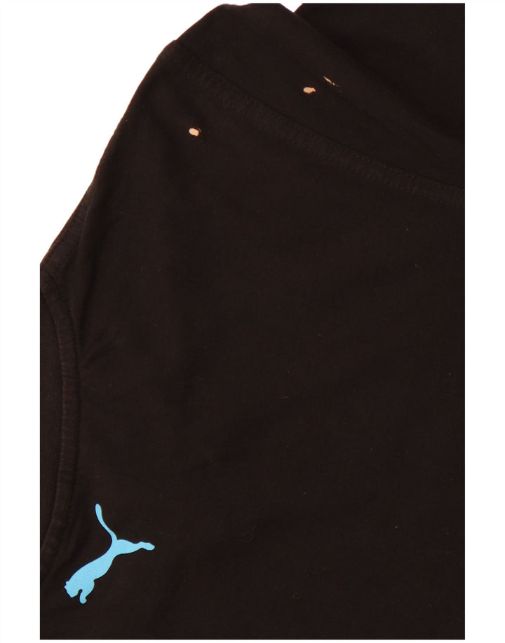 Camiseta feminina PUMA com estampa gráfica UK 10 pequena algodão preto