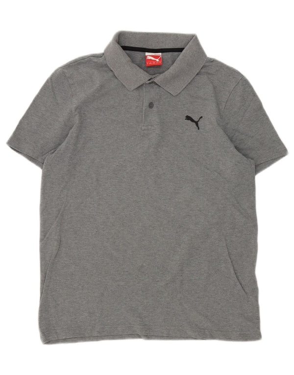 Camisa polo masculina Puma algodão cinza médio