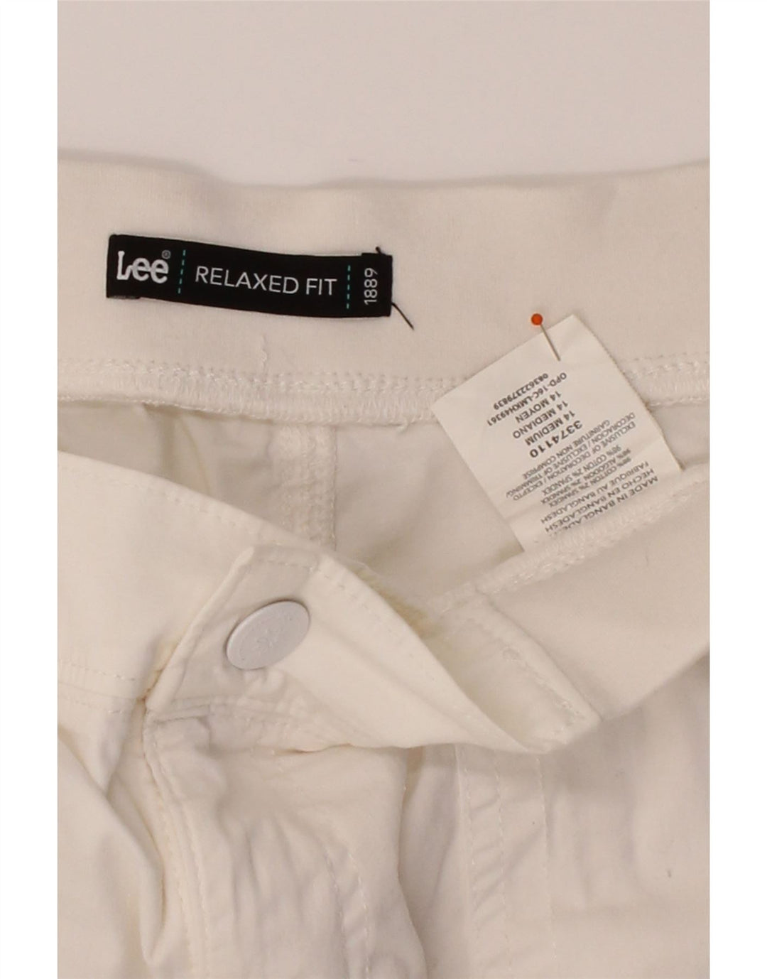 LEE Womens Relaxed Fit Bermuda Shorts US 14 XL W34 White Cotton Vintage Lee and Second-Hand Lee from Messina Hembry 