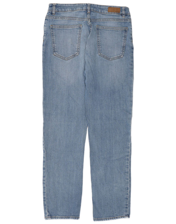 Calça jeans feminina Fat Face Chesham Girlfriend Tapered UK 10 pequena W28 L27 azul
