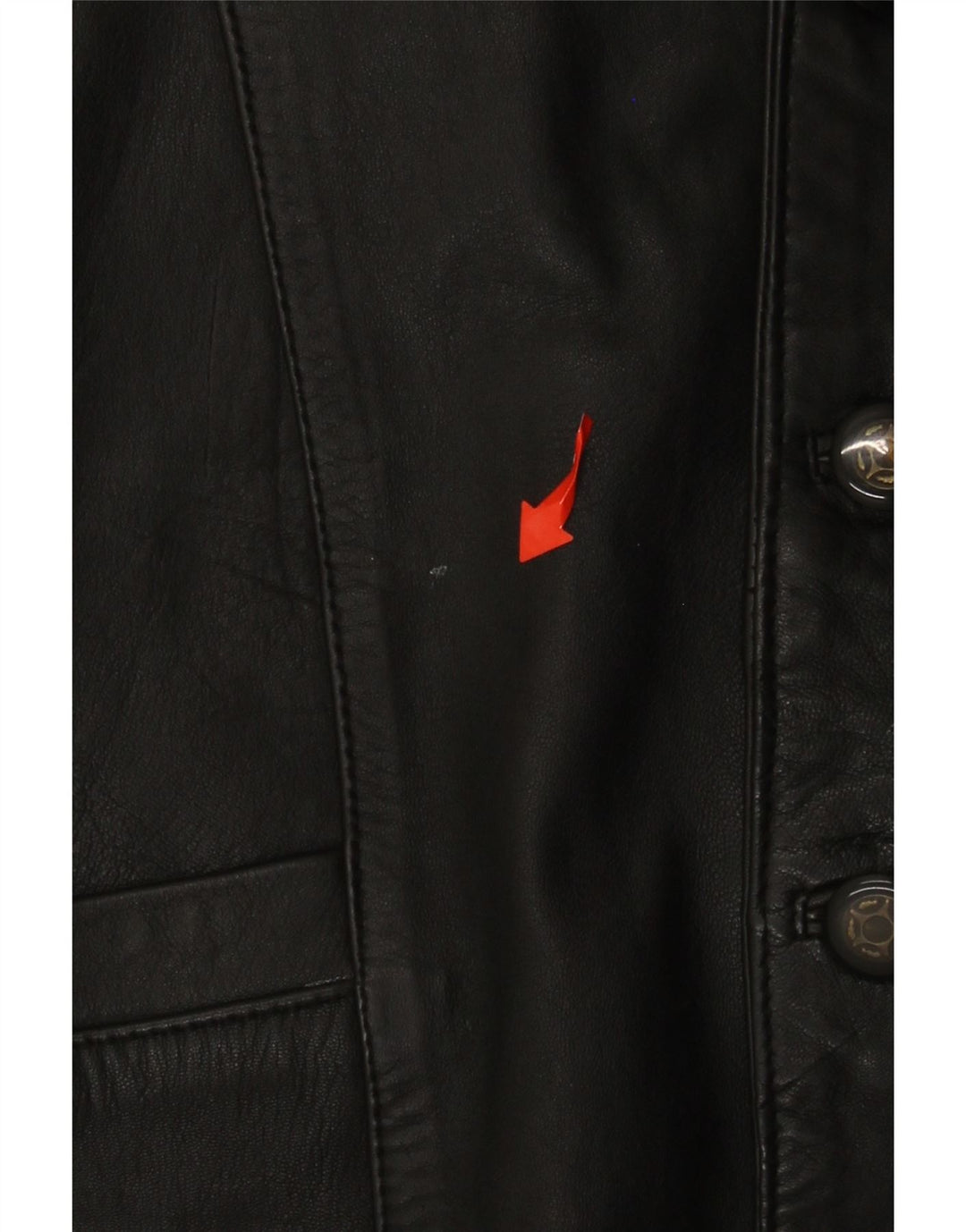 Colete de couro masculino VINTAGE médio preto