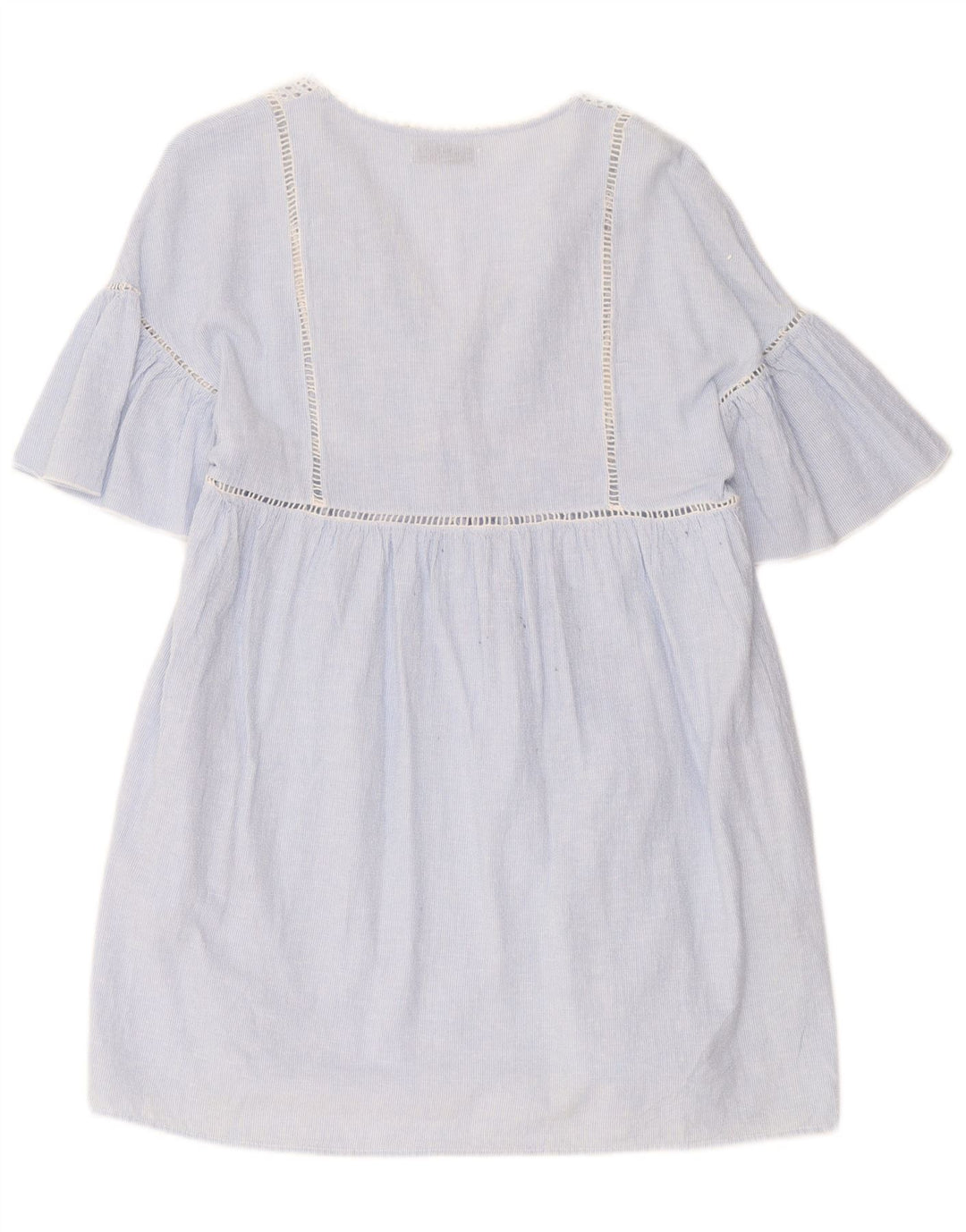Vestido feminino Zara Trafaluc Shift UK 12 risca de giz azul médio