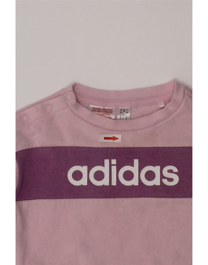 Suéter gráfico ADIDAS para meninas de 9 a 12 meses rosa colorblock