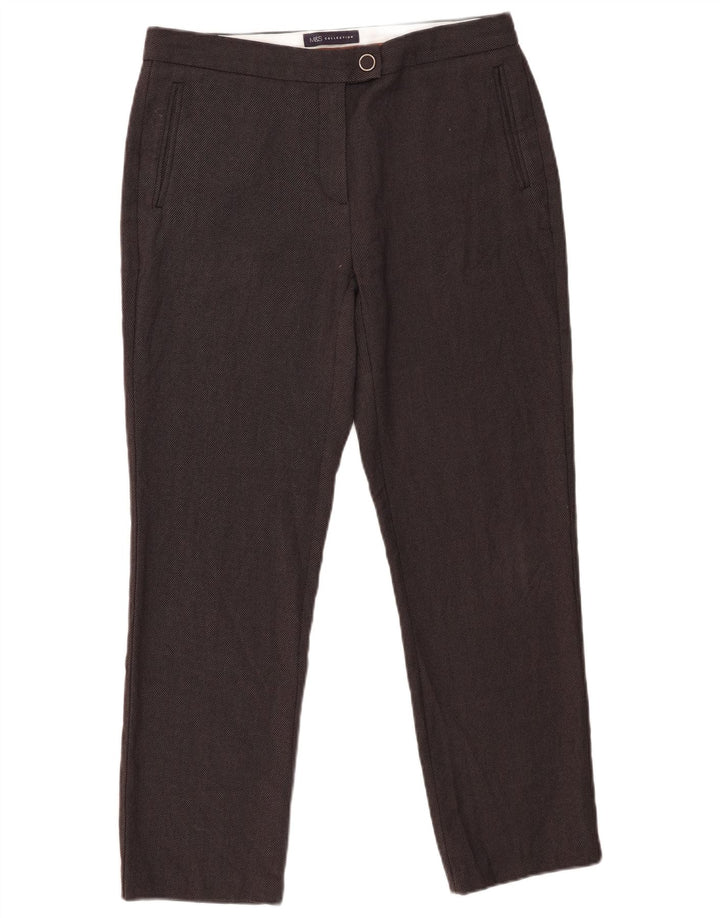 Calça casual justa feminina Marks & Spencer Reino Unido 12 médio W30 L27 cinza