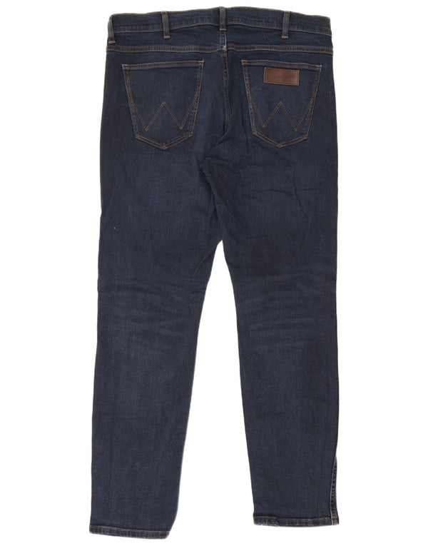 Wrangler Mens Larston Tapered Jeans Slim W36 L32 Azul Algodão