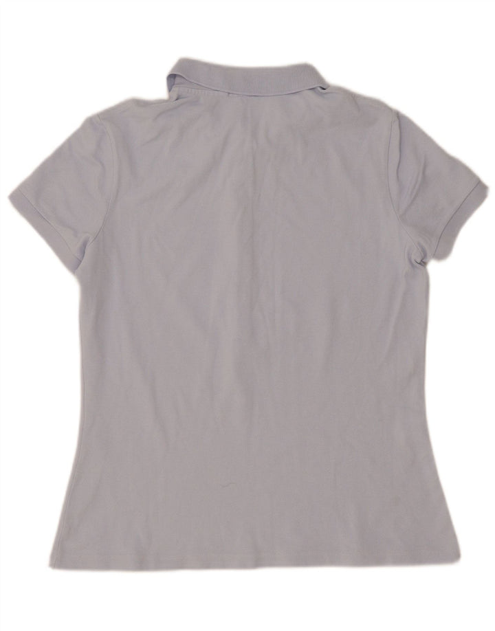 Camisa polo feminina Lacoste tamanho 40 algodão azul médio