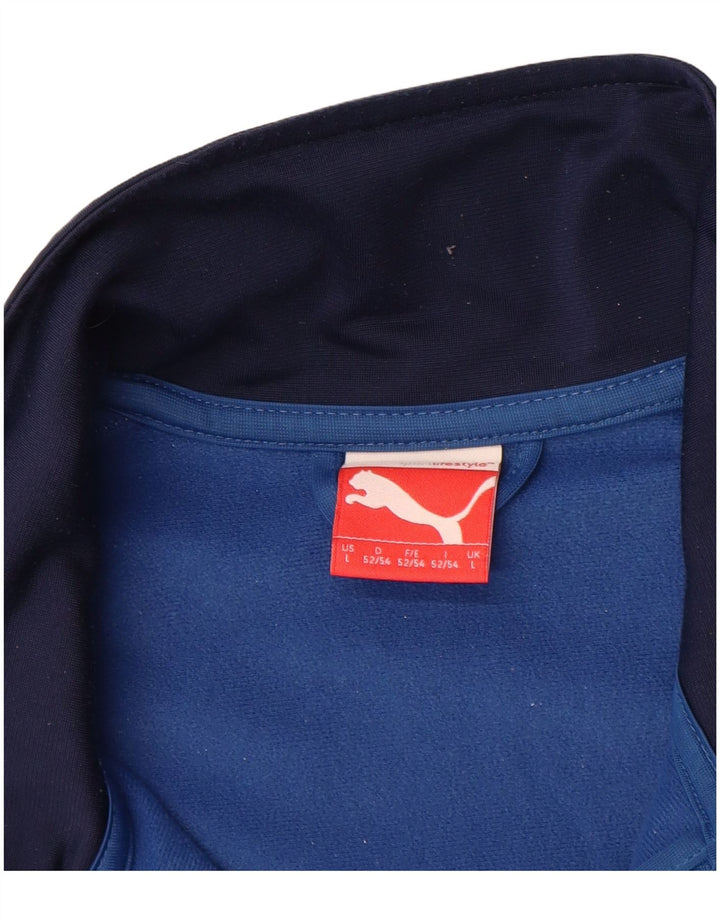 Puma Mens Tracksuit Top Jacket Grande Azul Colorblock Poliéster