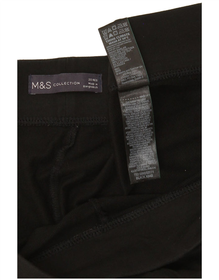 Leggings femininos Marks & Spencer UK 20 2XL algodão preto