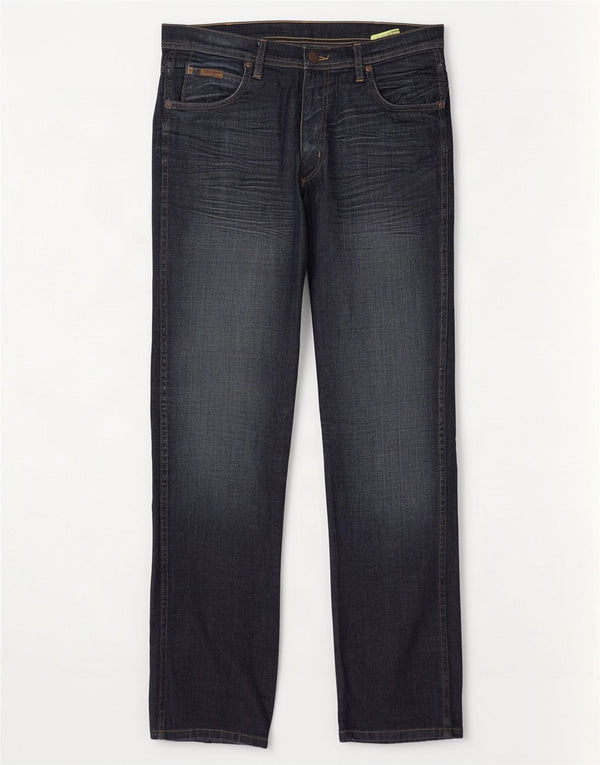 Wrangler Masculino Arizona Stretch Straight Jeans W34 L34 Azul Marinho Algodão