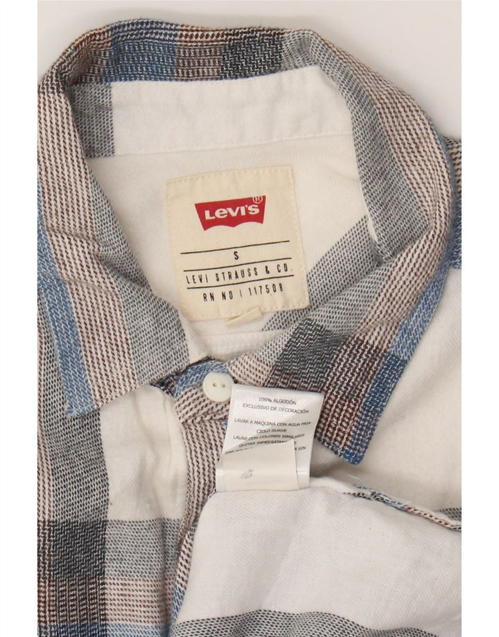 Camisa masculina de flanela LEVI'S pequena de algodão xadrez multicolorido