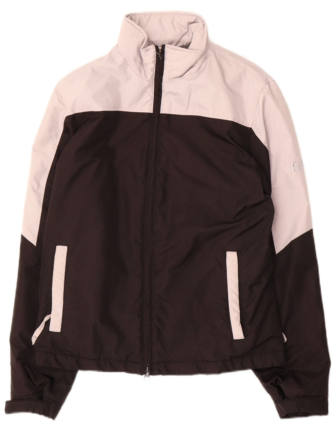 Jaqueta corta-vento masculina Sergio Tacchini Reino Unido 36 pequeno bloco colorido preto