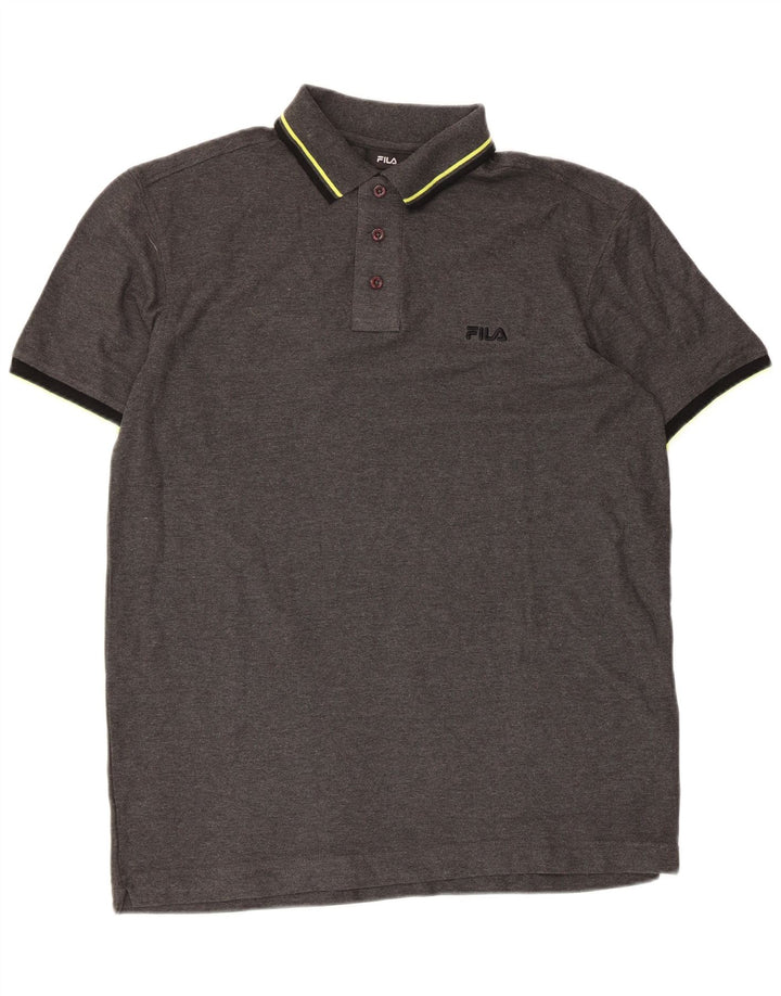 Camisa polo masculina Fila grande algodão cinza