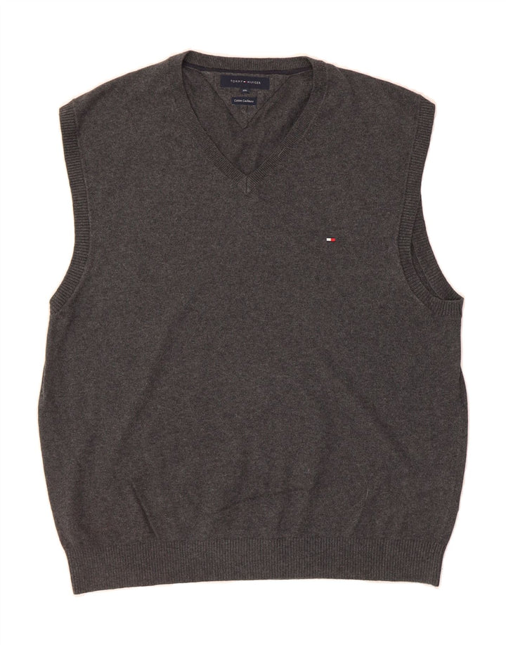 TOMMY HILFIGER Mens Vest Tank Top 2XL Grey Cotton Vintage Tommy Hilfiger and Second-Hand Tommy Hilfiger from Messina Hembry 