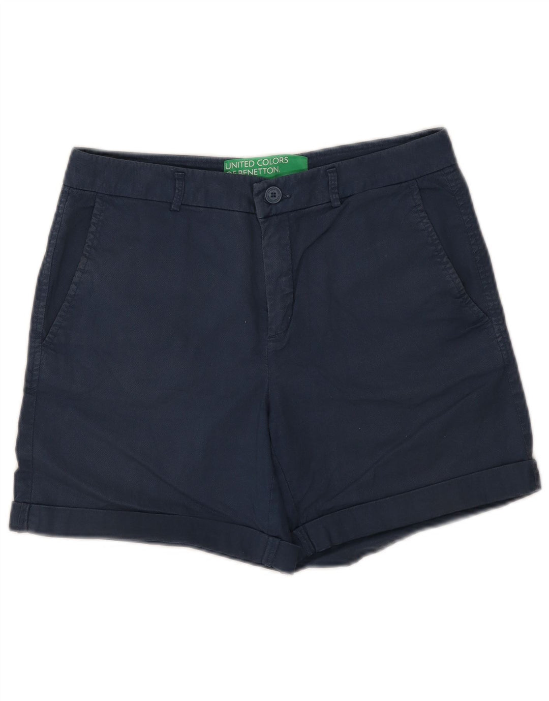 Shorts Chino feminino Benetton W30 médio azul marinho