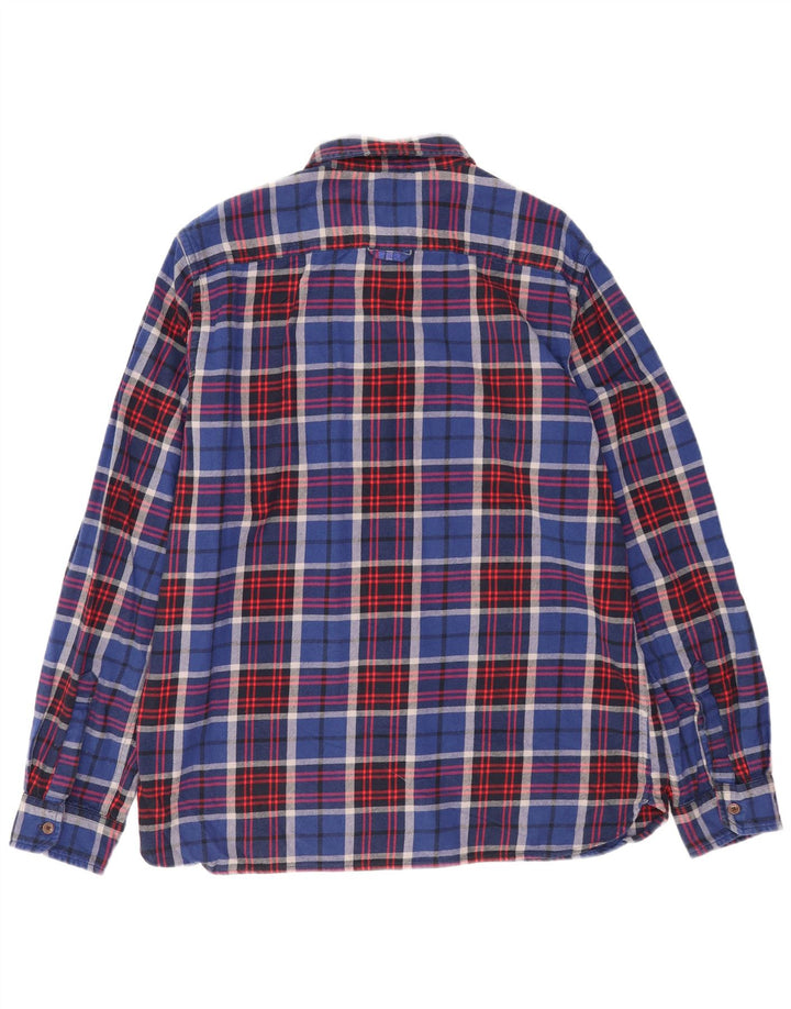 Camisa masculina de flanela Superdry 3XL algodão xadrez azul