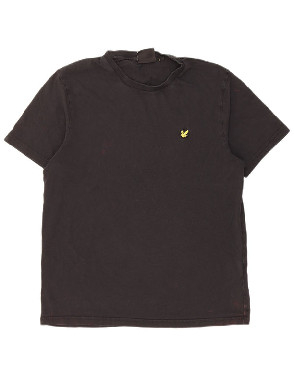 Camiseta masculina Lyle & Scott de algodão preto médio