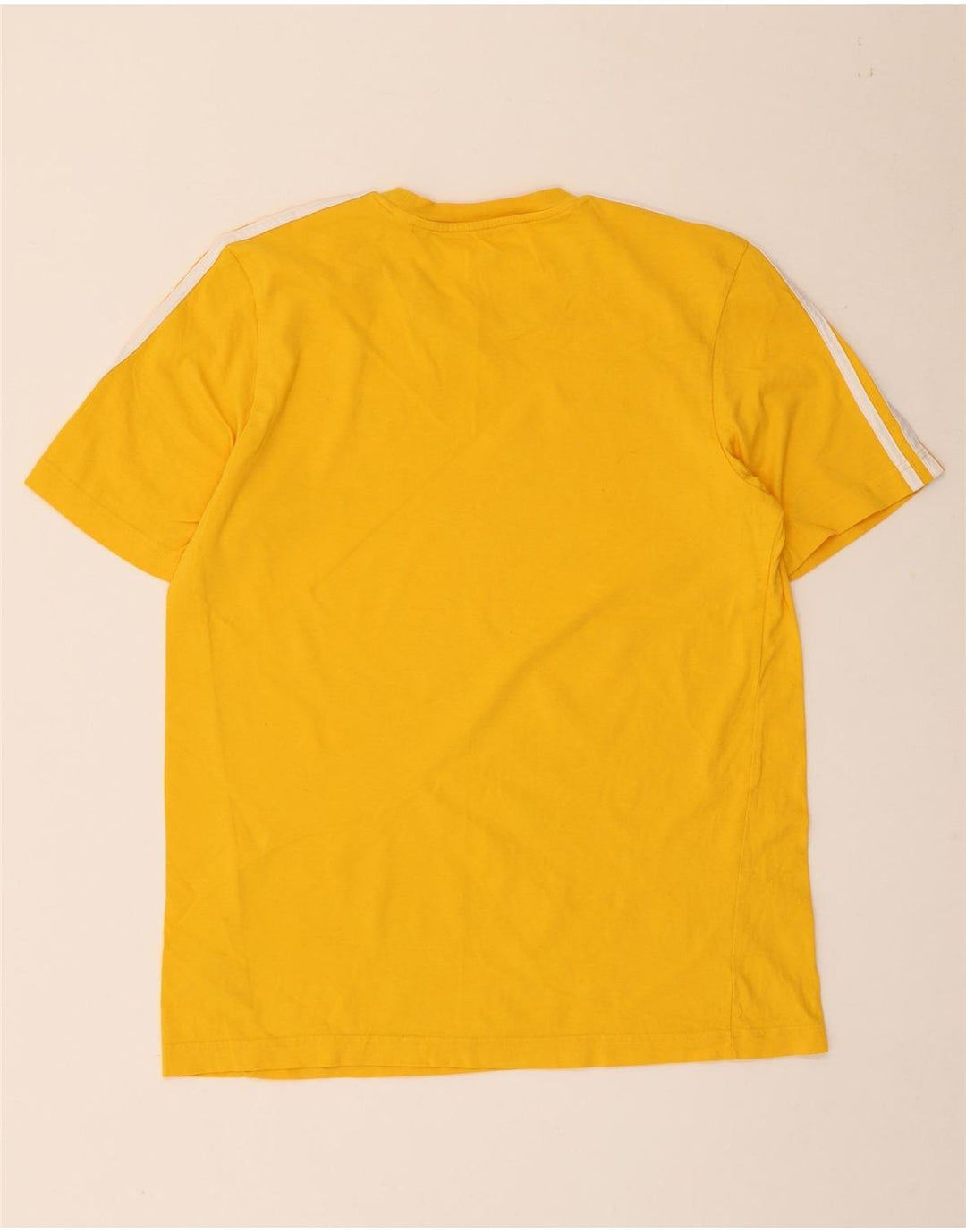 Adidas Mens Camiseta Top Médio Algodão Amarelo