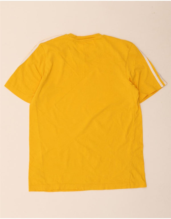 Adidas Mens Camiseta Top Médio Algodão Amarelo