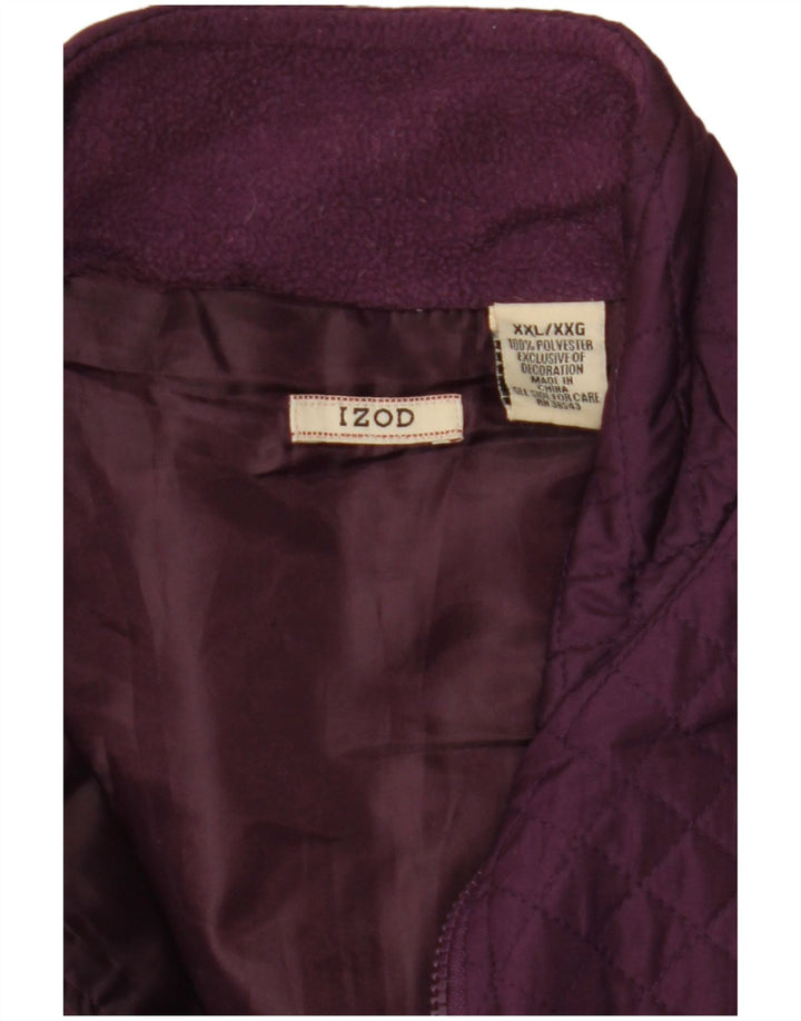 Colete acolchoado feminino Izod UK 20 2XL poliéster marrom