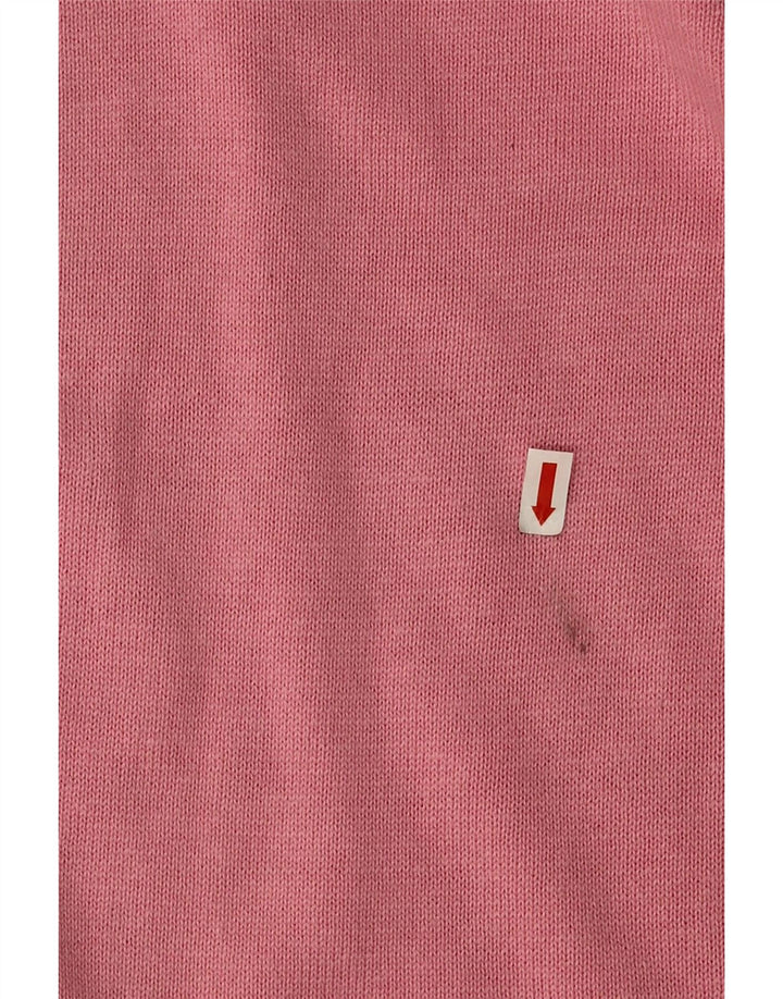 Suéter masculino Marks & Spencer com decote em V de algodão rosa médio