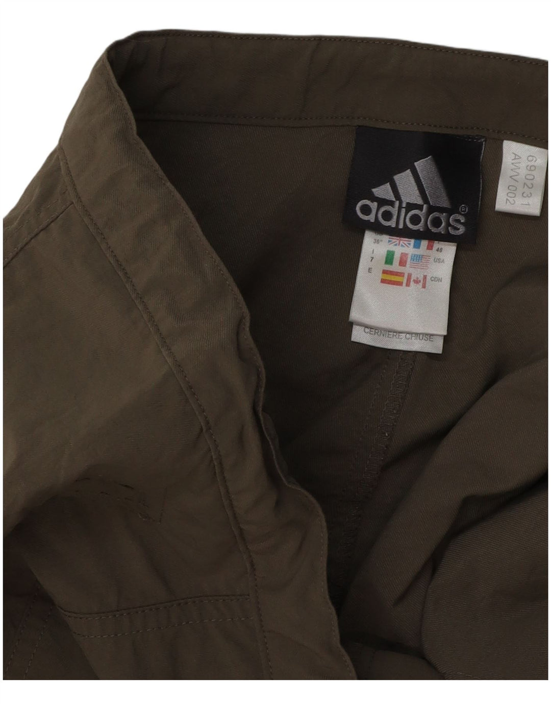 ADIDAS Mens Cargo Shorts W36 Grande Poliéster Cáqui